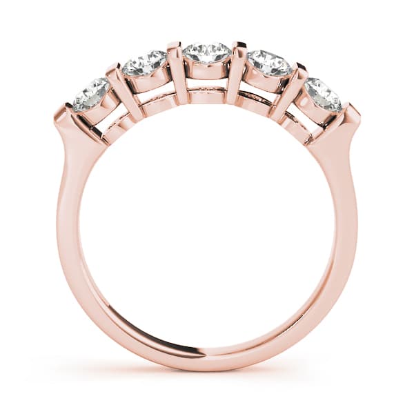 Bar Set Wedding Bands (3/4 ct. tw.), Side view in rose gold