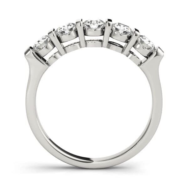 Bar Set Wedding Bands (3/4 ct. tw.), Side view in white gold or platinum