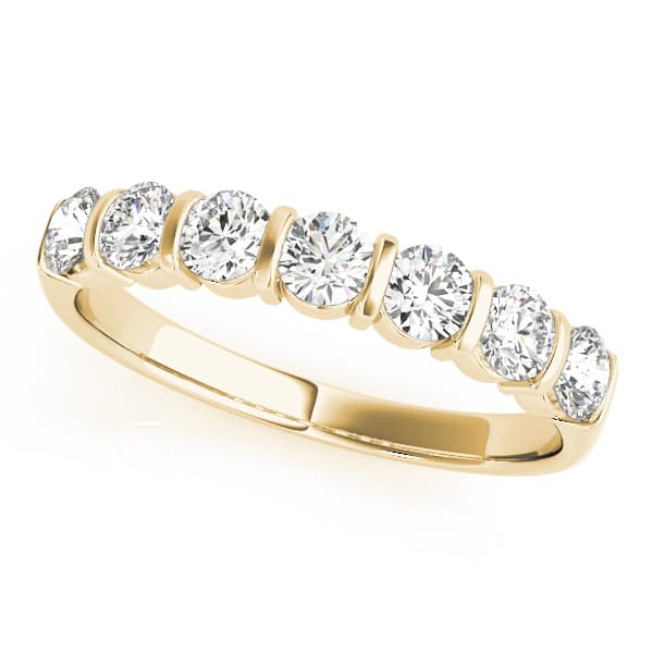 Bar Set Wedding Band (0.77 ct. tw.), Front view in yellow gold