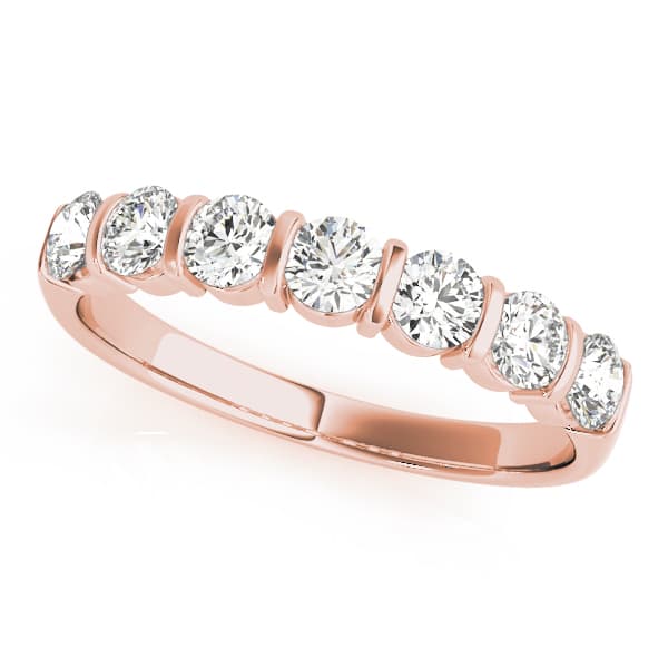Bar Set Wedding Band (0.77 ct. tw.), Front view in rose gold