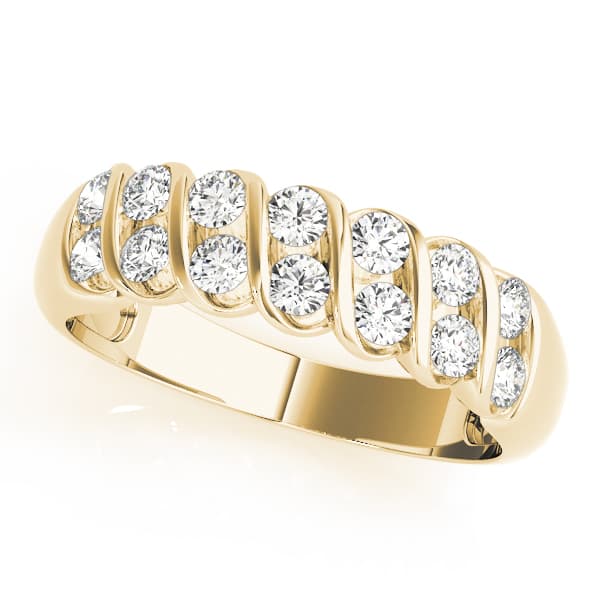 S Wedding Band (0.56 ct. tw.), Front view in yellow gold