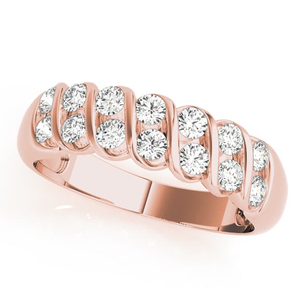 S Wedding Band (0.56 ct. tw.), Front view in rose gold