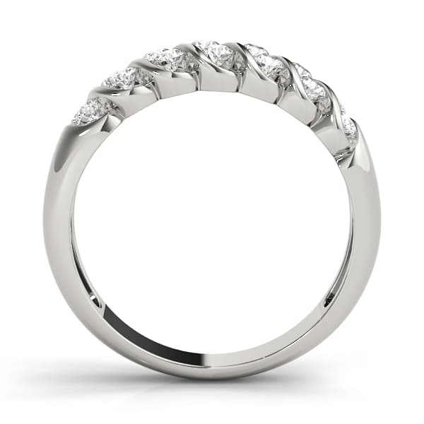 S Wedding Band (0.28 ct. tw.), Side view in white gold or platinum