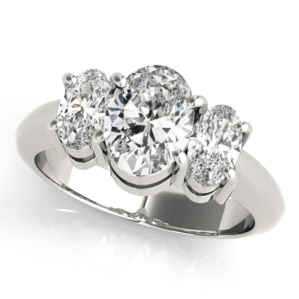 3-Stone Shared Prong Engagement Ring — style 82340 in 10k White Gold
