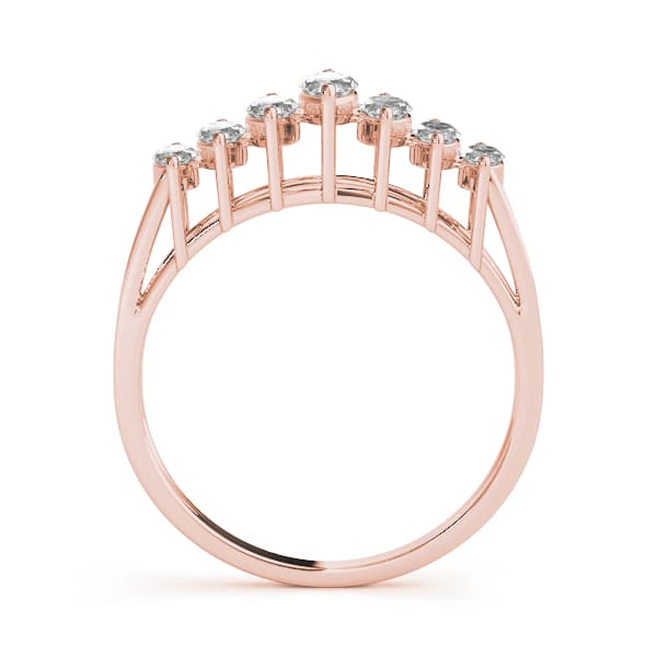 Fancy Shape Marquise Wedding Band (1.02 ct. tw.), Side view in rose gold