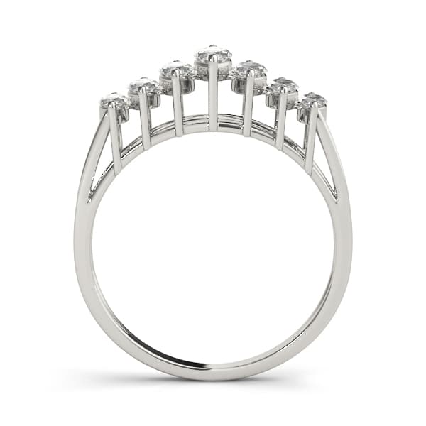 Fancy Shape Marquise Wedding Band (1.02 ct. tw.), Side view in white gold or platinum