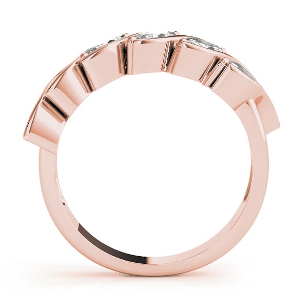 Fancy Shape Marquise Bar Set Wedding Band (1 ct. tw.), Side view in rose gold
