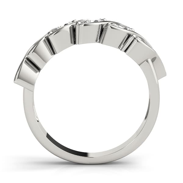 Fancy Shape Marquise Bar Set Wedding Band (1 ct. tw.), Side view in white gold or platinum