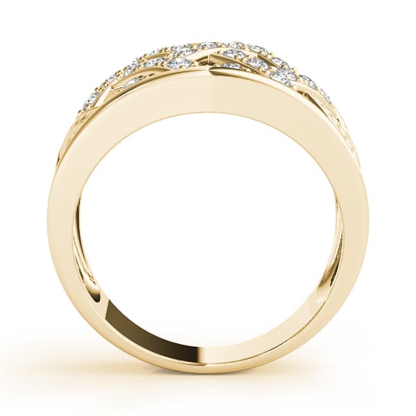 Multi-Row Cross Prong Fashion Ring (1/4 ct. tw.), Side view in yellow gold