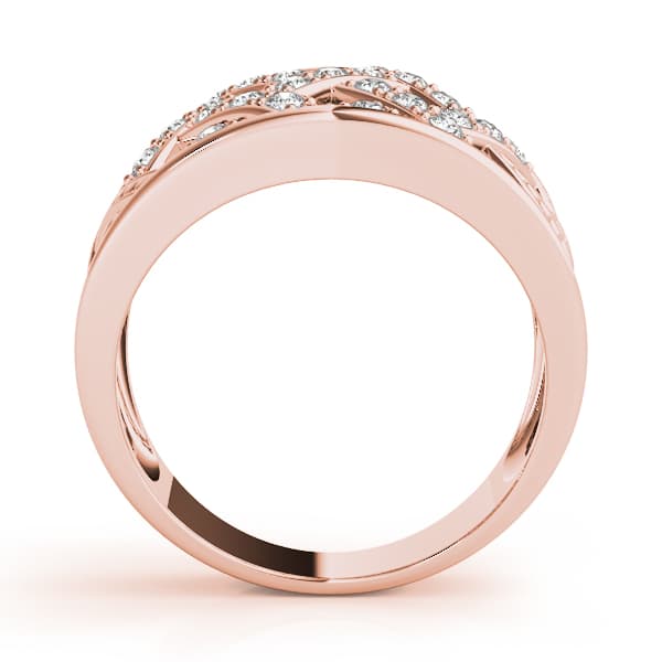 Multi-Row Cross Prong Fashion Ring (1/4 ct. tw.), Side view in rose gold