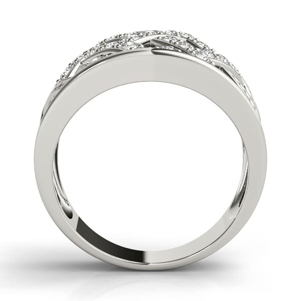 Multi-Row Cross Prong Fashion Ring (1/4 ct. tw.), Side view in white gold or platinum