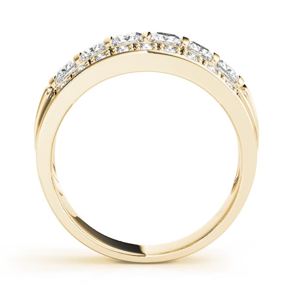 Multi-Row Fancy Shape Princess Cut Wedding Bands (7/8 ct. tw.), Side view in yellow gold