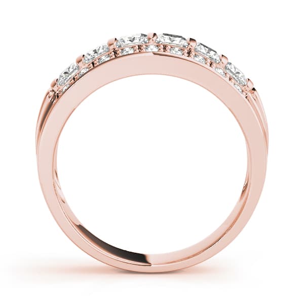 Multi-Row Fancy Shape Princess Cut Wedding Bands (7/8 ct. tw.), Side view in rose gold