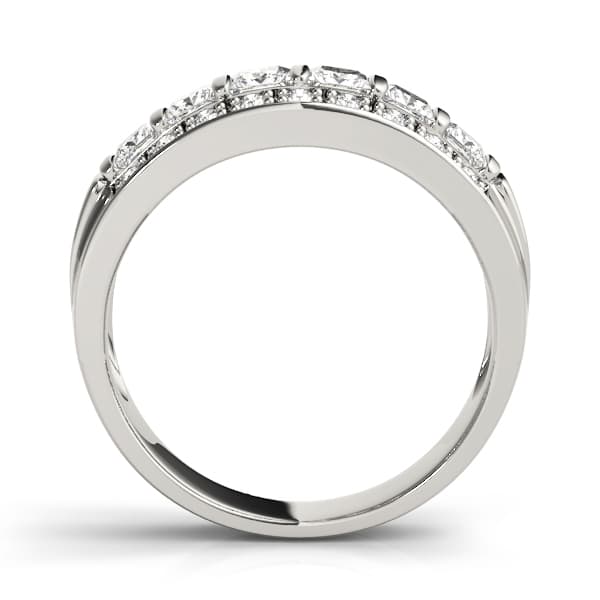 Multi-Row Fancy Shape Princess Cut Wedding Bands (7/8 ct. tw.), Side view in white gold or platinum