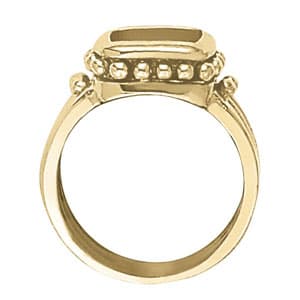 Classic Princess-Cut Color Rings, Side view in white gold or platinum