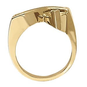 Trillion Gemstone Ring (0.21 ct. tw.), Side view in white gold or platinum
