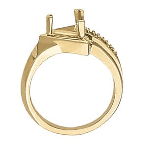 Trillion Gemstone Ring (0.04 ct. tw.), Side view in white gold or platinum