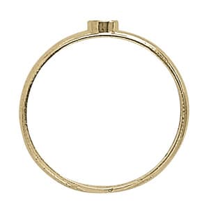 Round Gemstone Ring, Side view in white gold or platinum
