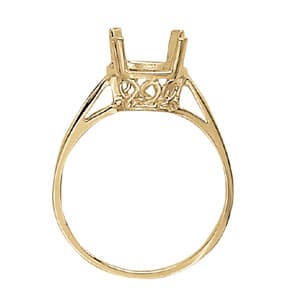 Round Gemstone Ring, Side view in white gold or platinum