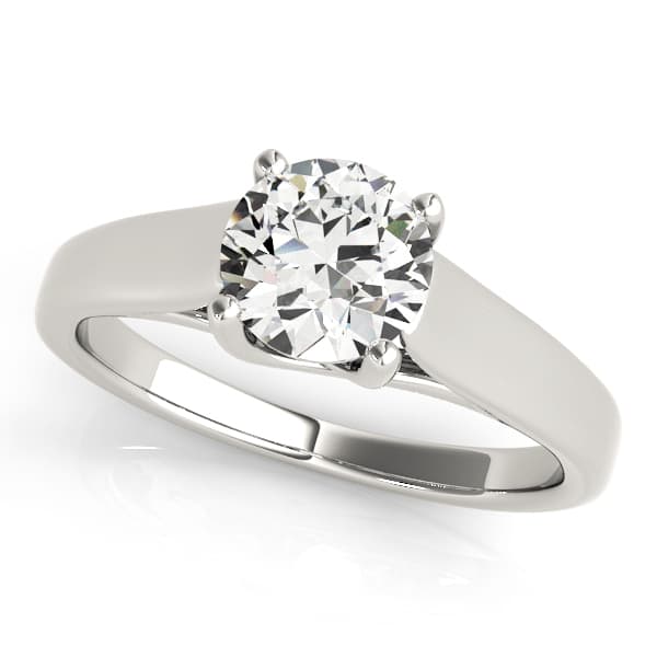 Round Trellis Solitaire Engagement Ring — style 82385 in 10k White Gold