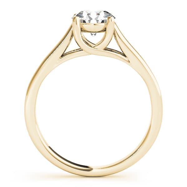 Round Trellis Solitaire Engagement Ring, style 82385, Side view in yellow gold