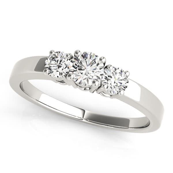 3-Stone Round Prong Set Engagement Rings — style 82389 in 10k White Gold