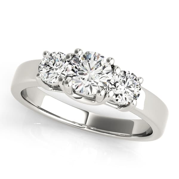 3-Stone Double Prong Engagement Ring — style 82391 in 10k White Gold