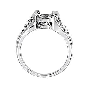 Oval Gemstone Ring (0.16 ct. tw.), Side view in white gold or platinum