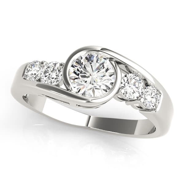 Bezel Set Bypass Engagement Ring — style 82408 in 10k White Gold