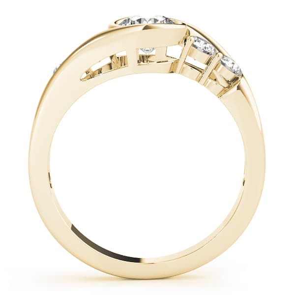 Bezel Set Bypass Engagement Ring, style 82408, Side view in yellow gold