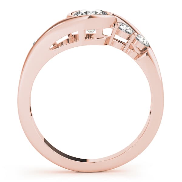 Bezel Set Bypass Engagement Ring, style 82408, Side view in rose gold