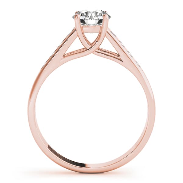 Single Row Channel Set Trellis Engagement Ring, style 82413, Side view in rose gold