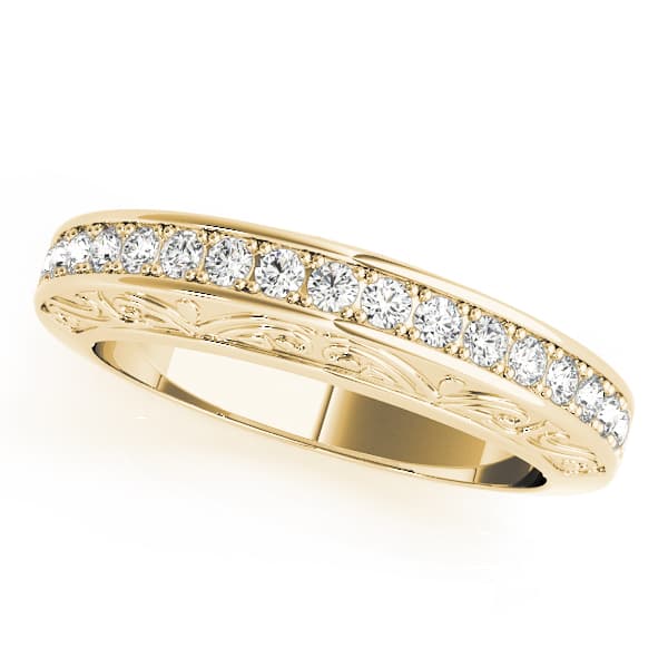 Diamond Wedding Band (0.17 ct. tw.), Front view in yellow gold