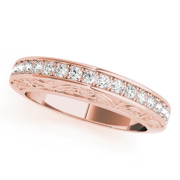 Diamond Wedding Band (0.17 ct. tw.), Front view in rose gold
