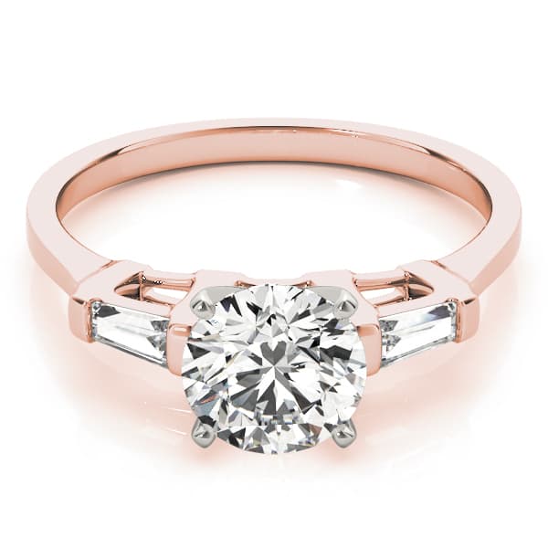 3-Stone Baguette Engagement Ring, style 82429, On hand view in rose gold