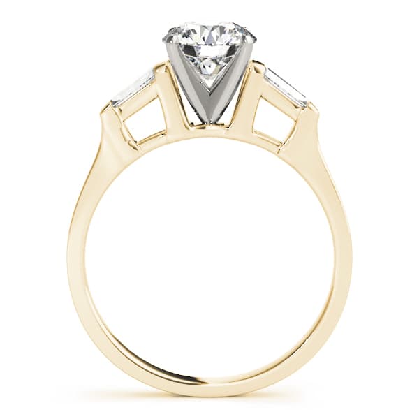 3-Stone Baguette Engagement Ring, style 82429, Side view in yellow gold