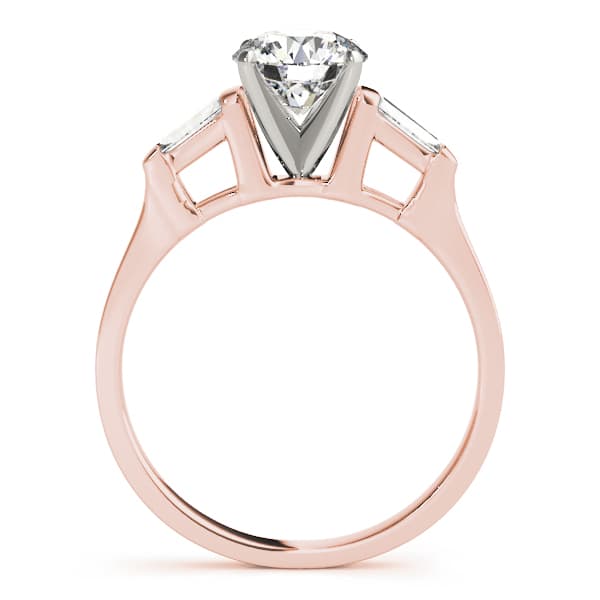 3-Stone Baguette Engagement Ring, style 82429, Side view in rose gold