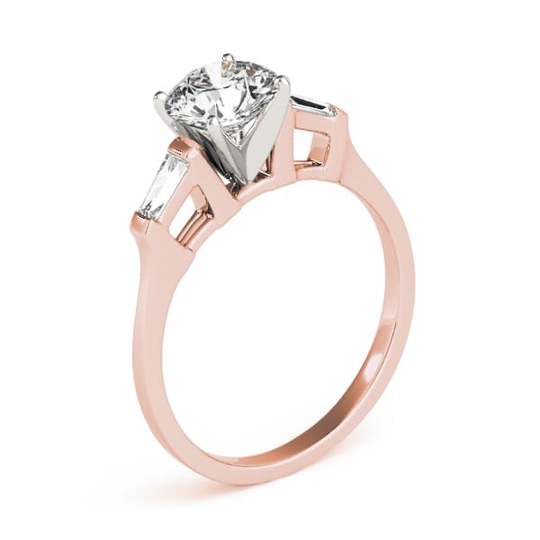 3-Stone Baguette Engagement Ring, style 82429, Top view in rose gold
