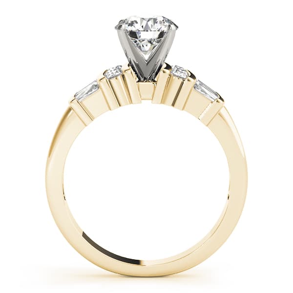 Fancy Shape Bague Engagement Ring, style 82439, Side view in yellow gold