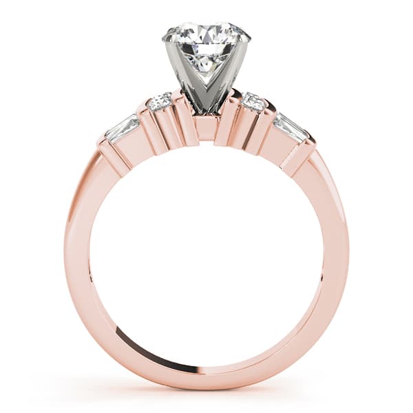 Fancy Shape Bague Engagement Ring, style 82439, Side view in rose gold