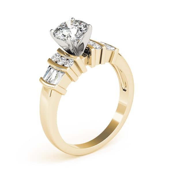 Fancy Shape Bague Engagement Ring, style 82439, Top view in yellow gold