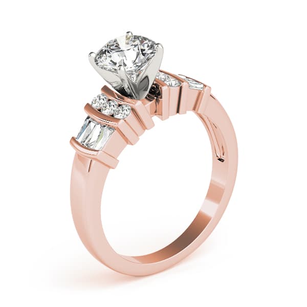 Fancy Shape Bague Engagement Ring, style 82439, Top view in rose gold