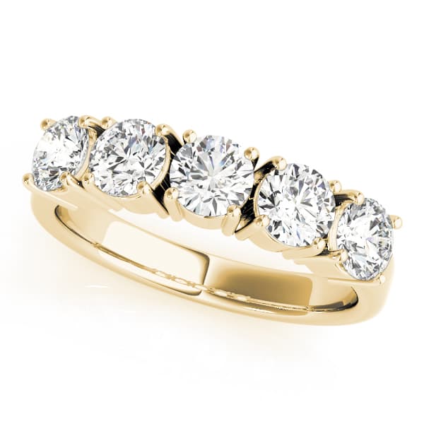 Prong Set Wedding Band (1 3/4 ct. tw.), Front view in yellow gold