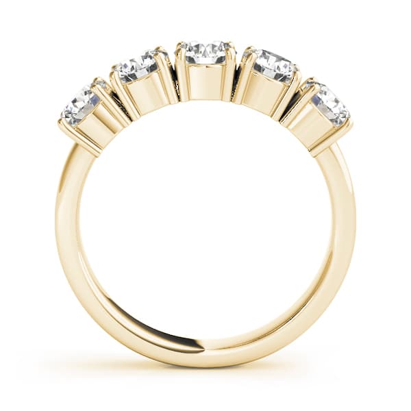Prong Set Wedding Band (1 3/4 ct. tw.), Side view in yellow gold