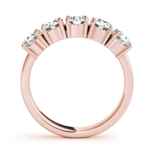 Prong Set Wedding Band (1 3/4 ct. tw.), Side view in rose gold