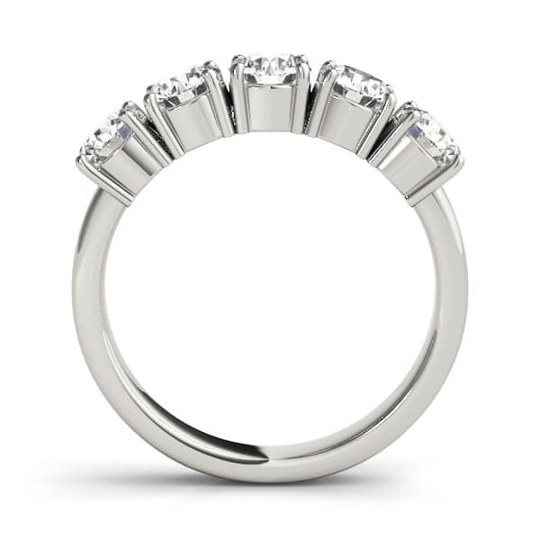 Prong Set Wedding Band (1 3/4 ct. tw.), Side view in white gold or platinum