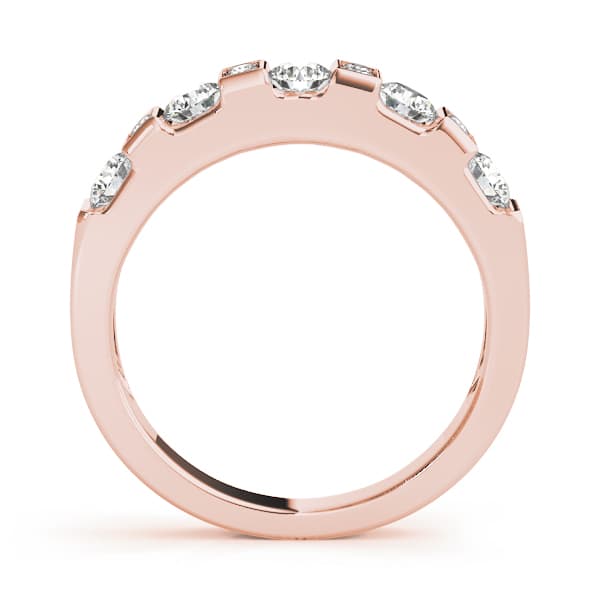 Bar Set Round Wedding Band (2/3 ct. tw.), Side view in rose gold