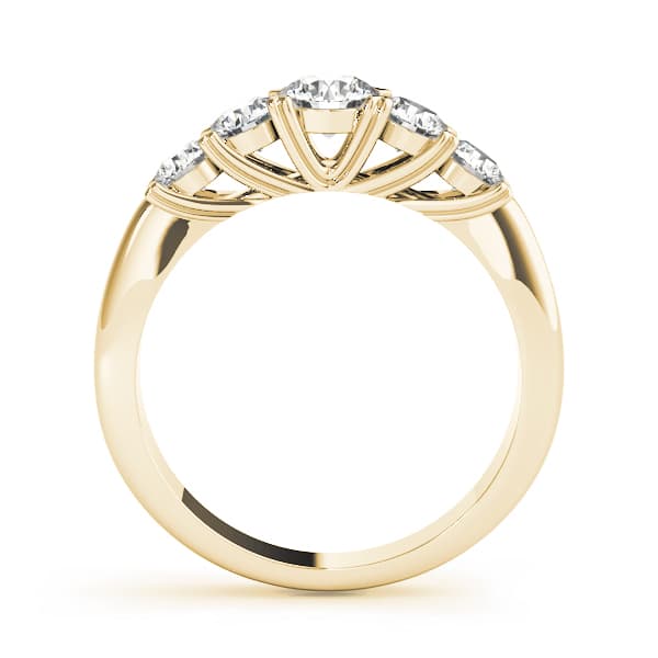 5-Stone Prong Set Wedding Bands (1.2 ct. tw.), Side view in yellow gold