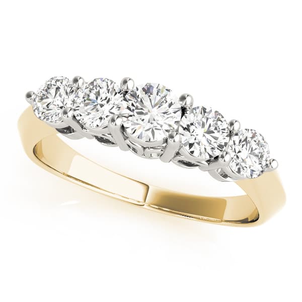 Prong Set Wedding Bands (1/2 ct. tw.), Front view in yellow gold