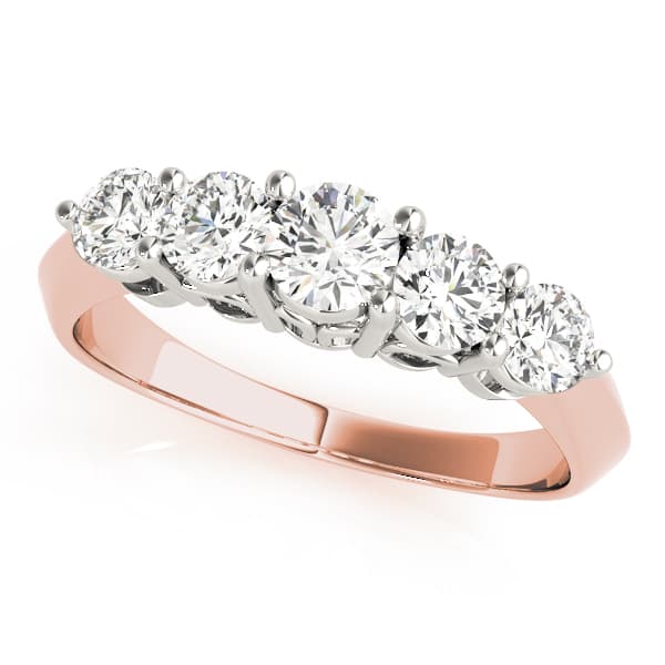Prong Set Wedding Bands (1/2 ct. tw.), Front view in rose gold